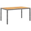 vidaXL Gartentisch 150x90x75 cm Akazienholz und Poly Rattan Grau