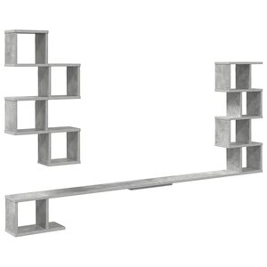 vidaXL Wandmontiertes TV-Regal Betongrau 180 x 15 x 94 cm