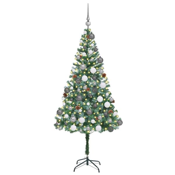 vidaXL K&uuml;nstlicher Weihnachtsbaum Gr&uuml;n 180 cm PVC und Stahl