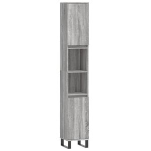 vidaXL Badschrank Grau Sonoma 30x30x190 cm Holzwerkstoff