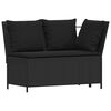 vidaXL 4tlg. Garten-Sofagarnitur mit Kissen L-Form Schwarz Poly Rattan