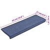 vidaXL Stufenmatten 15 Stk. 65x21x4 cm Blau Rechteckiger Rand