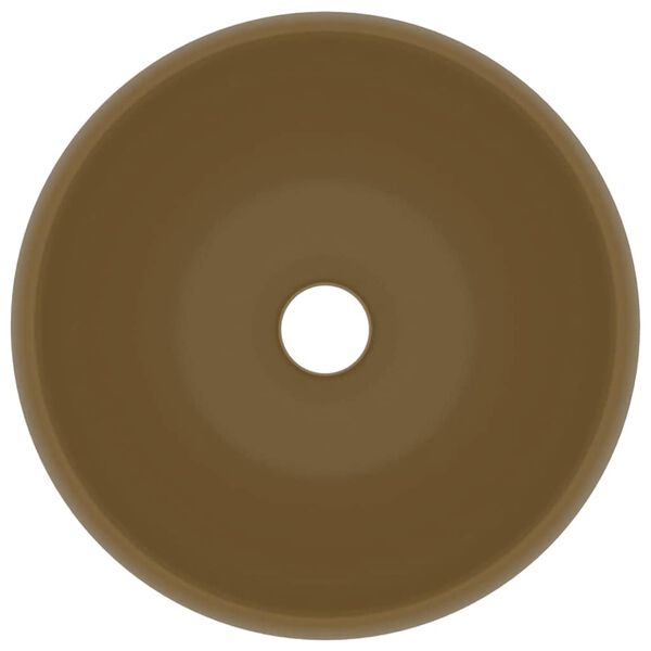vidaXL Luxuri&ouml;ses Waschbecken Rund Matt Creme 40x15 cm Keramik