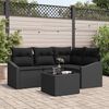 vidaXL Sofa Set mit Kissen 5 pcs Schwarz Poly Rattan
