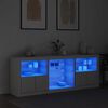 vidaXL Sideboard mit LED-Leuchten Wei&szlig; 181,5x37x67 cm