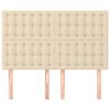 vidaXL Kopfteil Creme 144x5x118/128 cm Stoff