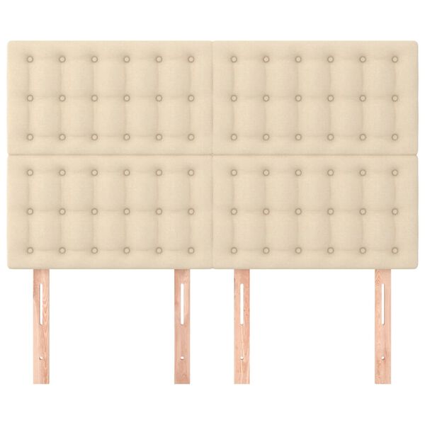 vidaXL Kopfteil Creme 144x5x118/128 cm Stoff