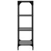 vidaXL Regal mit Glasb&ouml;den Schwarz 40x30x95 cm Stahl