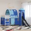 vidaXL Kinderloftbett Wei&szlig; und Blau 79,5 x 200 cm Metall