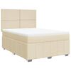 vidaXL Boxspringbett mit Matratze Creme 140x190 cm Stoff