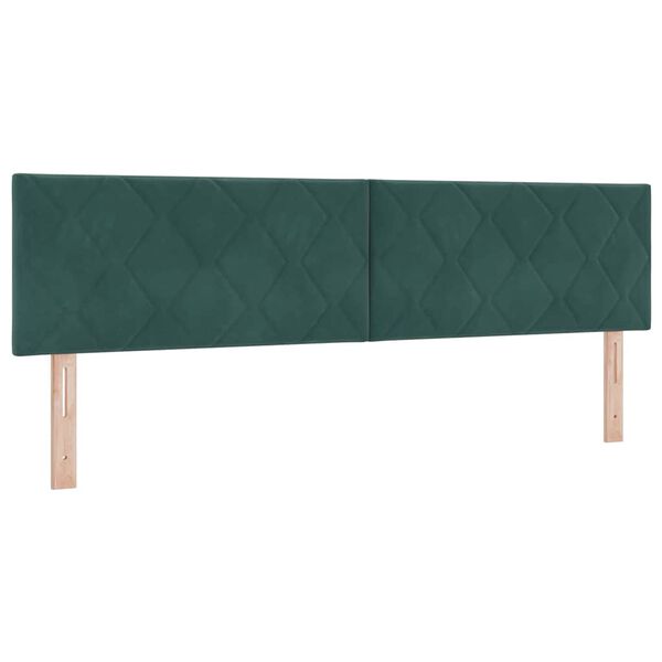 vidaXL Boxspringbett mit Matratze Dunkelgr&uuml;n 200 x 180 cm Polyester