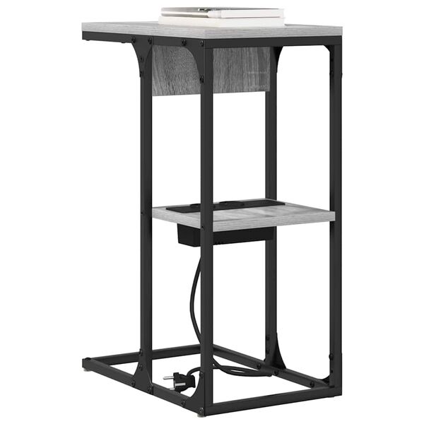 vidaXL Nachttisch Graues Sonoma 41,5 x 26 x 60,5 cm Holzwerkstoff