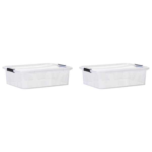 vidaXL Aufbewahrungsboxen mit Deckeln 2 Stk. Transparent 21 L