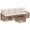 vidaXL Gartensofa-set 5 Stk. Beige Poly-Rattan