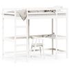 vidaXL Hochbett mit Schreibtisch Wei&szlig; 90x190 cm Massivholz Kiefer