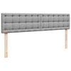 vidaXL Ottoman-Bett mit Matratzen Hellgrau 200x200 cm Stoff