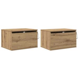 vidaXL Wandmontiertes Nachttischchen 2 pcs Artisan-Eiche Holzwerkstoff