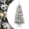 vidaXL K&uuml;nstlicher klappbarer Weihnachtsbaum Gr&uuml;n und Wei&szlig; 150 cm