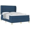 vidaXL Boxspringbett mit Matratze Dunkelgrau 90x190 cm Blau Stoff