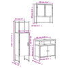 vidaXL 3-tlg. Badmöbel-Set Räuchereiche Holzwerkstoff