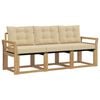 vidaXL Outdoor-Sofagarnitur 3 stk. Wei&szlig; und Beige