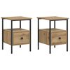 vidaXL Nachttische 2 Stk. Artisan-Eiche 34x36x50 cm Holzwerkstoff