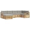 vidaXL Outdoor-Sofagarnitur 6 stk. Wei&szlig; und Hellgrau Polyester