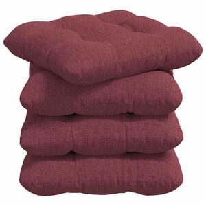 vidaXL Sitzkissen 4 stk. Stoff Weinrot 40 x 40 x 12 cm