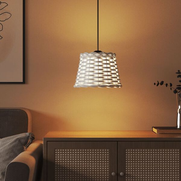 vidaXL Lampenschirm Weiß Ø20x15 cm Korbweide