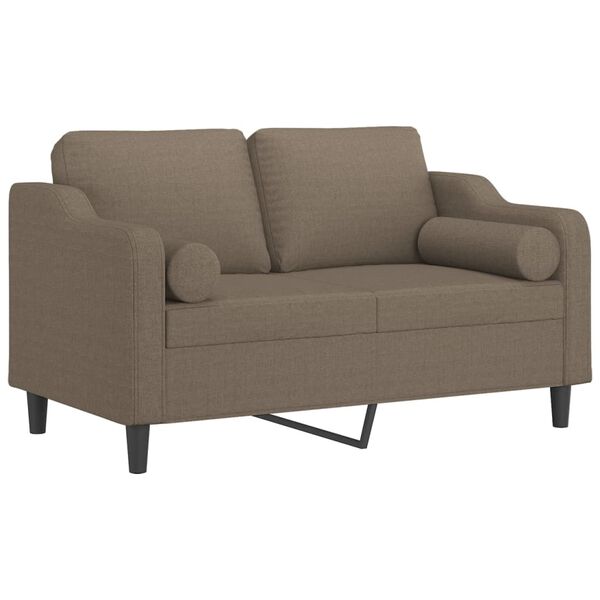 vidaXL 2-Sitzer-Sofa mit Kissen Taupe 120 cm Stoff