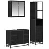 vidaXL Badezimmerm&ouml;bel-Set 3 stk. Schwarz Eichen-Optik 80 x 33 x 60 cm