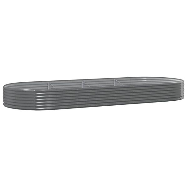 vidaXL Hochbeet Verzinkter Stahl 373x140x36 cm Grau