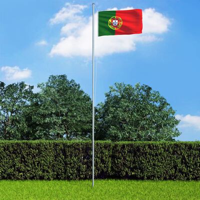 vidaXL Flagge Portugals und Mast Aluminium 4 m