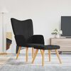 vidaXL Relaxsessel mit Hocker Schwarz Stoff