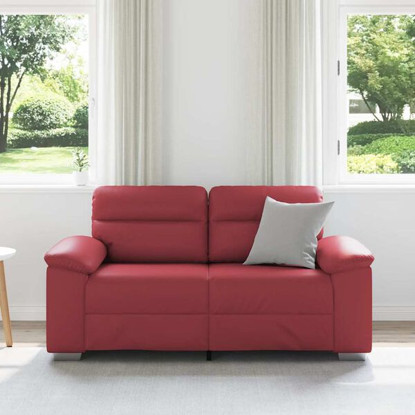 vidaXL 2-Sitzer-Sofa Weinrot 160x81x84 cm Kunstleder