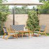 vidaXL Gartenstühle mit Tisch 4 pcs Schwarz 90 x 45 x 40 cm