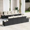 vidaXL Garten-Sofa-Set mit Kissen 8 pcs Schwarz und Creme Poly-Rattan