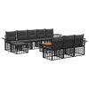 vidaXL Outdoor-Sofagarnitur 11 pcs Schwarz und Dunkelgrau Polyester