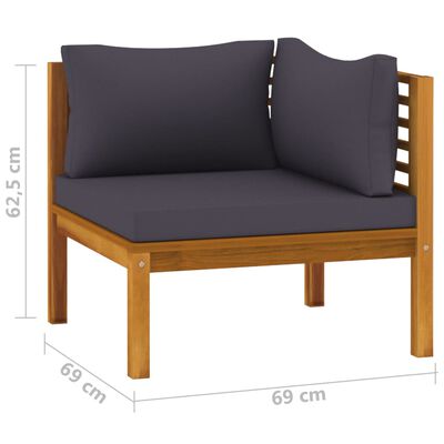 vidaXL 3-Sitzer-Gartensofa mit Auflage Akazie Massivholz
