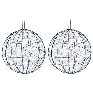 vidaXL Weihnachts-Finial-Licht 2 stk. 1900 LEDs Kaltwei&szlig; &Oslash; 60 x 63 cm