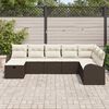 vidaXL Sofa Set mit Kissen mit Speicher Braun und Creme Poly-Rattan