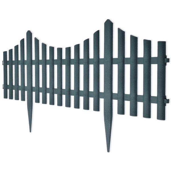 vidaXL Rasenkanten 17 Stk. Grün 10 m PP