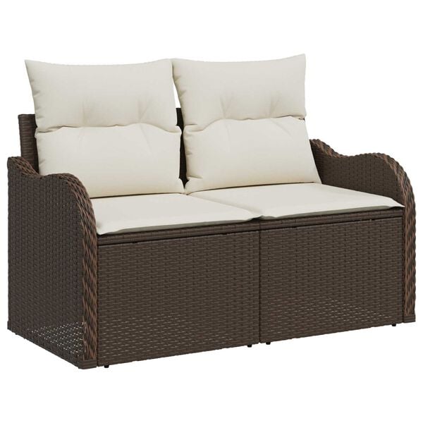 vidaXL Gartensofa-set Braun Poly-Rattan