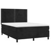 vidaXL Boxspringbett mit Matratze & LED Schwarz 140x200 cm Samt