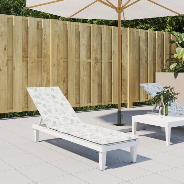 vidaXL Liegestuhl-Auflage Blattmuster Oxford-Gewebe