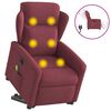 vidaXL Elektrischer Massagesessel mit Aufstehhilfe Weinrot Stoff
