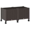 vidaXL Gartenpflanzer mit R&auml;dern Braun 80 x 40 x 44 cm PP