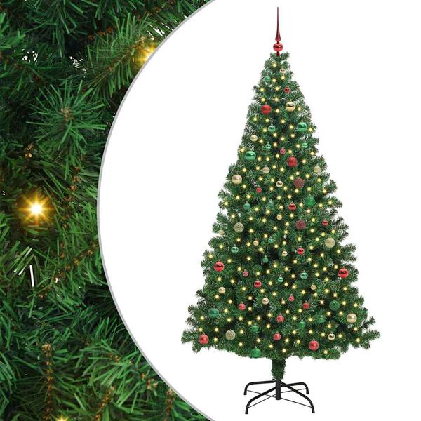 vidaXL K&uuml;nstlicher Weihnachtsbaum mit 300 LEDs mit St&auml;nder Gr&uuml;n 210 cm