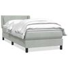 vidaXL Boxspringbett mit Matratze Hellgrau 100x220 cm Samt