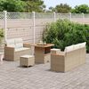 vidaXL Gartensofa-set mit Kissen 10 pcs Beige und Creme Poly-Rattan